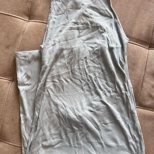 Pale blue Ribbed Sleeveless maxi dress
